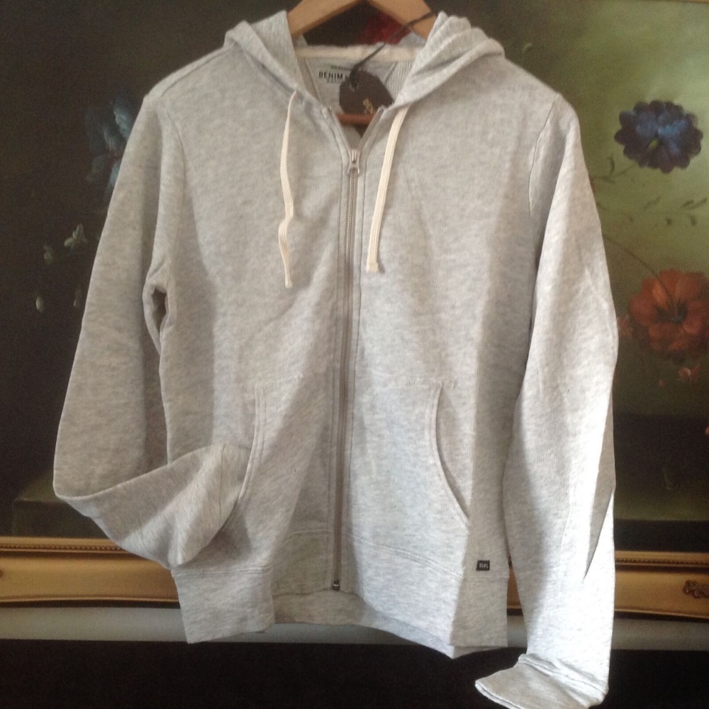 NWT Denim & Supply Ralph Lauren WOMEN French Terry Hoodie Grey S CO